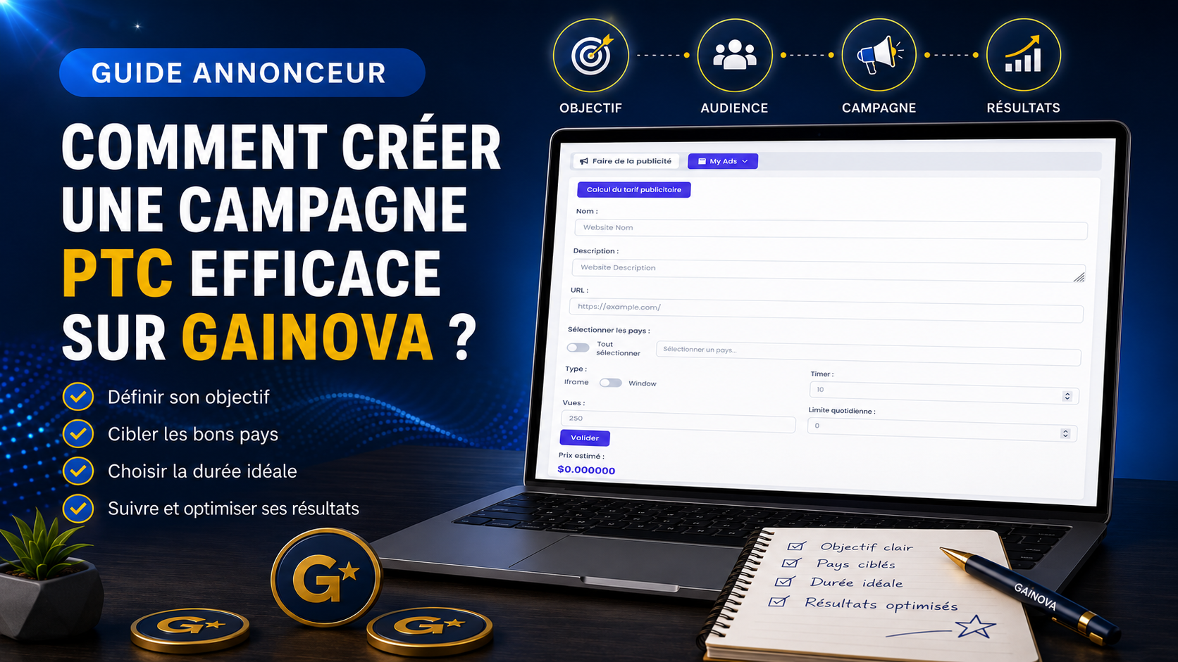 Créer une campagne PTC efficace sur Gainova
